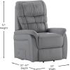 Flash Furniture Hercules – Cognac LeatherSoft Power Lift Recliner for Elderly(Gray Leathersoft)