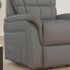 Flash Furniture Hercules – Cognac LeatherSoft Power Lift Recliner for Elderly(Gray Leathersoft)