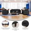 Flash Furniture Hercules Artemis 3 Piece Commercial Seating Set for Reception and Lobby Use, Solid Wood Legs, 8 Outlets, 4 USB, and 4 USB-C Ports, Black LeatherSoft(Black)
