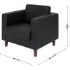 Flash Furniture Hercules Artemis 3 Piece Commercial Seating Set for Reception and Lobby Use, Solid Wood Legs, 8 Outlets, 4 USB, and 4 USB-C Ports, Cognac LeatherSoft(Black)