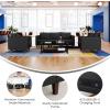 Flash Furniture Hercules Artemis 3 Piece Commercial Seating Set for Reception and Lobby Use, Solid Wood Legs, 8 Outlets, 4 USB, and 4 USB-C Ports, Cognac LeatherSoft(Black)