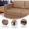Flash Furniture Hercules Artemis Commercial Modular Left Arm Chair for Reception Areas with Solid Wood Legs, 2 Outlets, 1 USB, and 1 USB-C Ports, Cognac LeatherSoft(Cognac)
