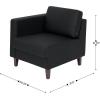 Flash Furniture Hercules Artemis Commercial Modular Left Arm Chair for Reception Areas with Solid Wood Legs, 2 Outlets, 1 USB, and 1 USB-C Ports, Cognac LeatherSoft(Black)