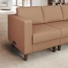 Flash Furniture Hercules Artemis Commercial Modular Left Arm Chair for Reception Areas with Solid Wood Legs, 2 Outlets, 1 USB, and 1 USB-C Ports, Cognac LeatherSoft(Cognac)