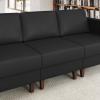 Flash Furniture Hercules Artemis Commercial Modular Middle Chair for Reception and Lobby Areas with Solid Wood Legs, Black LeatherSoft(Black)