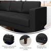 Flash Furniture Hercules Artemis Commercial Modular Right Arm Chair for Reception Areas with Solid Wood Legs, 2 Outlets, 1 USB, and 1 USB-C Ports, Black LeatherSoft(Black)