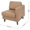 Flash Furniture Hercules Artemis Commercial Modular Right Arm Chair for Reception Areas with Solid Wood Legs, 2 Outlets, 1 USB, and 1 USB-C Ports, Black LeatherSoft(Cognac)