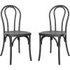 Flash Furniture Hercules Commercial Indoor/Outdoor Thonet Style Chair, Wood Look, Weather-Resistant, Lightweight Design, Versatile Use, Set of 2, Dark Brown(Black)