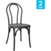 Flash Furniture Hercules Commercial Indoor/Outdoor Thonet Style Chair, Wood Look, Weather-Resistant, Lightweight Design, Versatile Use, Set of 2, Dark Brown(Black)