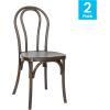 Flash Furniture Hercules Commercial Indoor/Outdoor Thonet Style Chair, Wood Look, Weather-Resistant, Lightweight Design, Versatile Use, Set of 2, Dark Brown(Dark Brown)