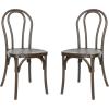 Flash Furniture Hercules Commercial Indoor/Outdoor Thonet Style Chair, Wood Look, Weather-Resistant, Lightweight Design, Versatile Use, Set of 2, Dark Brown(Dark Brown)