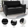 Flash Furniture Hercules Diplomat Series LeatherSoft Upholstered Loveseat, Modern Small Sofa for Living Room or Office, Black(Black)