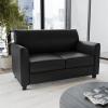 Flash Furniture Hercules Diplomat Series LeatherSoft Upholstered Loveseat, Modern Small Sofa for Living Room or Office, Black(Black)