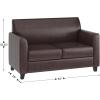 Flash Furniture Hercules Diplomat Series LeatherSoft Upholstered Loveseat, Modern Small Sofa for Living Room or Office, Black(Brown)