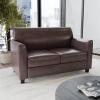 Flash Furniture Hercules Diplomat Series LeatherSoft Upholstered Loveseat, Modern Small Sofa for Living Room or Office, Black(Brown)