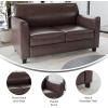 Flash Furniture Hercules Diplomat Series LeatherSoft Upholstered Loveseat, Modern Small Sofa for Living Room or Office, Black(Brown)