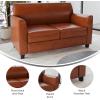 Flash Furniture Hercules Diplomat Series LeatherSoft Upholstered Loveseat, Modern Small Sofa for Living Room or Office, Black(Cognac)