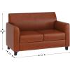 Flash Furniture Hercules Diplomat Series LeatherSoft Upholstered Loveseat, Modern Small Sofa for Living Room or Office, Black(Cognac)