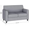 Flash Furniture Hercules Diplomat Series LeatherSoft Upholstered Loveseat, Modern Small Sofa for Living Room or Office, Black(Grey)