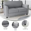 Flash Furniture Hercules Diplomat Series LeatherSoft Upholstered Loveseat, Modern Small Sofa for Living Room or Office, Black(Grey)