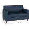 Flash Furniture Hercules Diplomat Series LeatherSoft Upholstered Loveseat, Modern Small Sofa for Living Room or Office, Black(Navy)