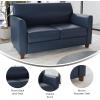 Flash Furniture Hercules Diplomat Series LeatherSoft Upholstered Loveseat, Modern Small Sofa for Living Room or Office, Black(Navy)