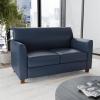 Flash Furniture Hercules Diplomat Series LeatherSoft Upholstered Loveseat, Modern Small Sofa for Living Room or Office, Black(Navy)