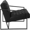 Flash Furniture Hercules Madison Series LeatherSoft Tufted Lounge Chair, Tufted Retro Accent Chair for Living Room or Office, Black(Black)