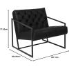 Flash Furniture Hercules Madison Series LeatherSoft Tufted Lounge Chair, Tufted Retro Accent Chair for Living Room or Office, Black(Black)