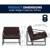 Flash Furniture Hercules Madison Series LeatherSoft Tufted Lounge Chair, Tufted Retro Accent Chair for Living Room or Office, Black(Bomber Jacket)
