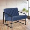 Flash Furniture Hercules Madison Series LeatherSoft Tufted Lounge Chair, Tufted Retro Accent Chair for Living Room or Office, Black(Retro Blue)