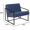 Flash Furniture Hercules Madison Series LeatherSoft Tufted Lounge Chair, Tufted Retro Accent Chair for Living Room or Office, Black(Retro Blue)