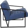 Flash Furniture Hercules Madison Series LeatherSoft Tufted Lounge Chair, Tufted Retro Accent Chair for Living Room or Office, Black(Retro Blue)