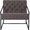 Flash Furniture Hercules Madison Series LeatherSoft Tufted Lounge Chair, Tufted Retro Accent Chair for Living Room or Office, Black(Retro Gray)