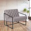 Flash Furniture Hercules Madison Series LeatherSoft Tufted Lounge Chair, Tufted Retro Accent Chair for Living Room or Office, Black(Retro Light Gray)