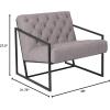 Flash Furniture Hercules Madison Series LeatherSoft Tufted Lounge Chair, Tufted Retro Accent Chair for Living Room or Office, Black(Retro Light Gray)