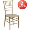 Flash Furniture Hercules Premium Series Chiavari Chairs for Formal Events and Banquets, Commercial/Residential All-Occasion Chairs, Set of 2, Gold(2)