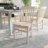 Flash Furniture Hercules School House Back Metal Restaurant Chair – Antique White Wood Seat – Black Frame(Antique White)