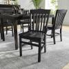 Flash Furniture Hercules School House Back Metal Restaurant Chair – Antique White Wood Seat – Black Frame(Black)