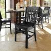 Flash Furniture Hercules School House Back Metal Restaurant Chair – Antique White Wood Seat – Black Frame(Black)