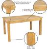 Flash Furniture Hercules Series 60″ x 38″ Rectangular Rustic Solid Pine Restaurant Table, Antique Farmhouse Dining Table for Kitchens and Restaurants(Light Natural)