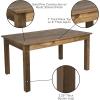 Flash Furniture Hercules Series 60″ x 38″ Rectangular Rustic Solid Pine Restaurant Table, Antique Farmhouse Dining Table for Kitchens and Restaurants(Antique Rustic)