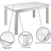 Flash Furniture Hercules Series 60″ x 38″ Rectangular Rustic Solid Pine Restaurant Table, Antique Farmhouse Dining Table for Kitchens and Restaurants(Antique Rustic White)