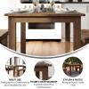 Flash Furniture Hercules Series 60″ x 38″ Rectangular Rustic Solid Pine Restaurant Table, Antique Farmhouse Dining Table for Kitchens and Restaurants(Antique Rustic)