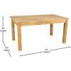 Flash Furniture Hercules Series 60″ x 38″ Rectangular Rustic Solid Pine Restaurant Table, Antique Farmhouse Dining Table for Kitchens and Restaurants(Light Natural)