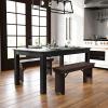 Flash Furniture Hercules Series 60″ x 38″ Rectangular Rustic Solid Pine Restaurant Table, Antique Farmhouse Dining Table for Kitchens and Restaurants(Black Wash)
