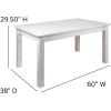 Flash Furniture Hercules Series 60″ x 38″ Rectangular Rustic Solid Pine Restaurant Table, Antique Farmhouse Dining Table for Kitchens and Restaurants(Antique Rustic White)