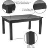 Flash Furniture Hercules Series 60″ x 38″ Rectangular Rustic Solid Pine Restaurant Table, Antique Farmhouse Dining Table for Kitchens and Restaurants(Black Wash)