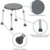 Flash Furniture Hercules Series Aluminum Bath and Shower Chair with Adjustable Height, Anti-Slip Medical Chair, 300 lb. Static Weight Capacity, Gray(Gray)