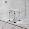 Flash Furniture Hercules Series Aluminum Bath and Shower Chair with Adjustable Height, Anti-Slip Medical Chair, 300 lb. Static Weight Capacity, Gray(White)